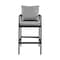 Armen Living Grand Outdoor Patio Bar Stool in Aluminum with Gray Cushions 840254332669 - alternate 2
